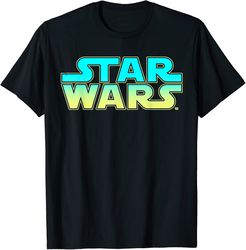 star wars neon vibrant colored logo graphic t-shirt