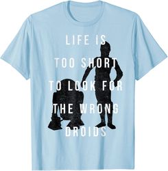 star wars r2-d2 c-3po life's too short graphic t-shirt