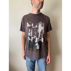 1985 u2 the unforgettable fire tour tee / vintage concert t-shirt faded paper thin post punk new wave bono medium