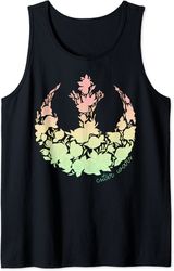 star wars rainbow gradient rebel floral fill tank top