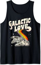 star wars rainbow millennium falcon galactic love tank top