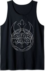 star wars rebel & empire outlined logos tank top