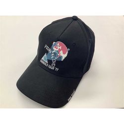 1977 pink floyd animals tour 77 concert hat, flex fit medium/large, embroidered letters & pig