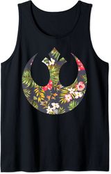 star wars rebel tropical logo tank top