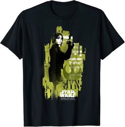 star wars rogue one jyn erso grunge profile graphic t-shirt