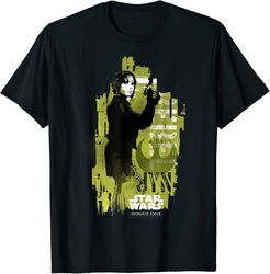 Star Wars Rogue One Jyn Erso Grunge Profile Graphic T-Shirt