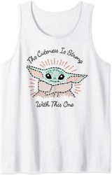 star wars the mandalorian the child cuteness is strong tank top