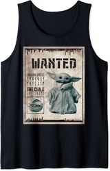 star wars the mandalorian the child wanted poster tank top