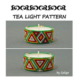 christmas colors tea light holder peyote pattern xmas beading holiday beaded tealight cover seed bead candle wrap