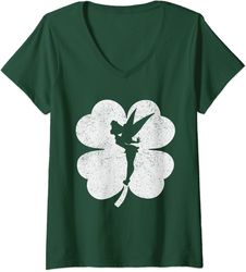 womens disney tinker bell shamrock silhouette st. patrick's day v-neck