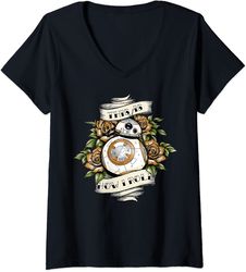 womens star wars bb-8 tattoo style how i roll v-neck