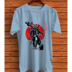 the mandalorian the child red sun ink portrait star wars t-shirt