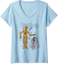 womens star wars r2-d2 and c-3po besties v-neck