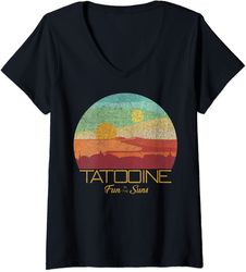 womens star wars tatooine postcard v-neck