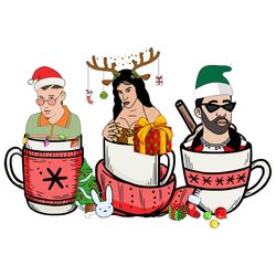 Funny Bad Bunny Xmas Coffee Png, silhouette svg fies