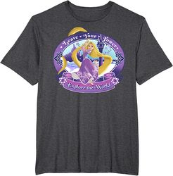 disney tangled explore the world circle banner graphic tee