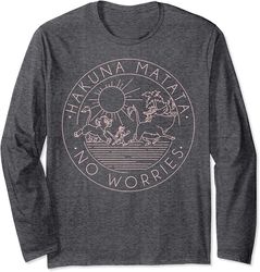 disney the lion king hakuna matata no worries outline logo long sleeve