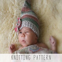 knitting pattern long tail hat x newborn hat knit pattern x knit baby hat x photo prop hat x easy baby hat knit pattern