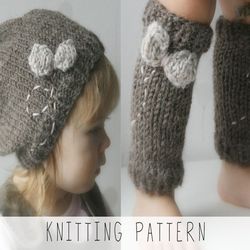 knitting pattern kids leg warmers x beginners hat knit pattern x easy leg warmers x kids legging x bow hat x beanie