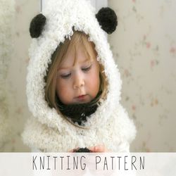 knitting pattern sheep hooded cowl x lamb hoodie knit pattern x animal hat x kids hat pattern x sheep pattern x scoodie