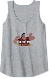 disney beauty & the beast gaston flexing biceps to spare tank top