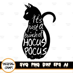 it's just a bunch of hocus pocus black cat halloween hand lettered cut file cricut silhouette
