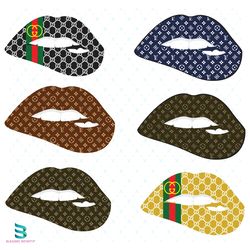 Lips Logo Bundle Svg, Louis Vuitton Svg, Gucci Svg