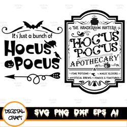 hocus pocus svg bundle, san derson svg, san derson sisters svg, cricut, hocus pocus clipart, halloween svg, silhouette c