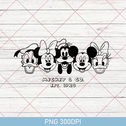 mickey and friends png, vintage disney png, retro disney png, mickey co png, disney characters png, disney holiday png