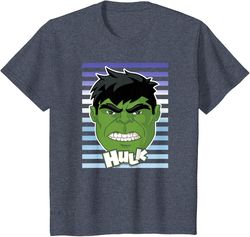 marvel avengers assemble hulk face graphic t-shirt