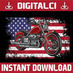 American Flag Biker Motorcycle USA Flag 4th of July Men Boys Memorial day, American Flag, Independence Day PNG File