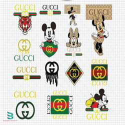 Gucci Mickey Logo Bundle Svg, Gucci Svg, Gucci Fashion Svg