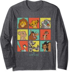 disney the lion king characters 90s grid long sleeve