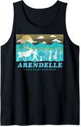 disney frozen 2 arendelle group silhouette poster tank top