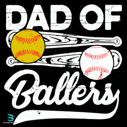 dad of ballers svg, fathers day svg, dad svg, ballers svg, softball svg