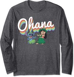 disney lilo & stitch pride ohana rainbow long sleeve