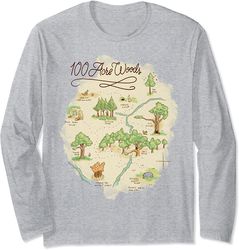 disney winnie the pooh 100 acre woods map long sleeve