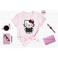 cute potterhead kitty shirt, funny hello kitty shirt, hello kitty fan gift, adorable kitty t-shirt, wizard kitty shirt,