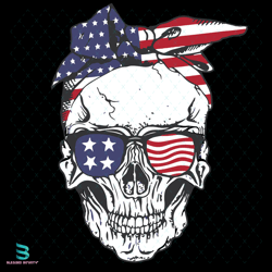 patriotic skull american flag svg, 4th of july 2023, america svg, american flag