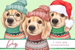 cute watercolor dogs png sublimation designs