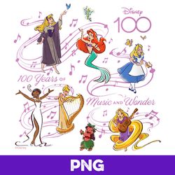 disney 100 years of music and wonder princess songs d100 v2, png design, png instant download now
