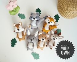 Sew Your Own Felt Woodland Garland Kit. Felt Kit. Sew Your Own