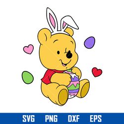 baby pooh easter bunny svg, baby pooh svg, easter bunny svg, png dxf eps digital file