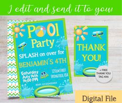 pool party invites, pool party invitation