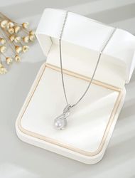 pearl necklaces for women,pearl pendant necklace sterling silver box chain