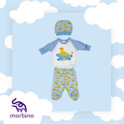 chicks figured premature baby boy 3 pcs clothing set with body, hat and pants, spring clothing, pure cotton clothing, ch