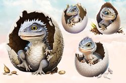 baby dragon eggs sublimation clipart