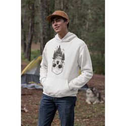 skull hoodie,nature hoodie,hoodie,skull sweatshirt,mountain hoodie,nature,nature lover gift,outdoor hoodie,adventure hoo