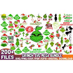 200 files grinch svg bundle, grinchmas svg, grinch svg , instant download