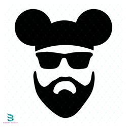 mickey with beard svg, disney svg, disney father svg, papa svg, dad svg